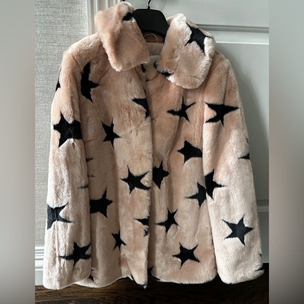 Avec Les Filles Pink Faux Fur Coat